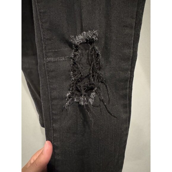 Love Fire Black Distressed Ripped Skinny Jeans Size 5 Juniors - Picture 3 of 6